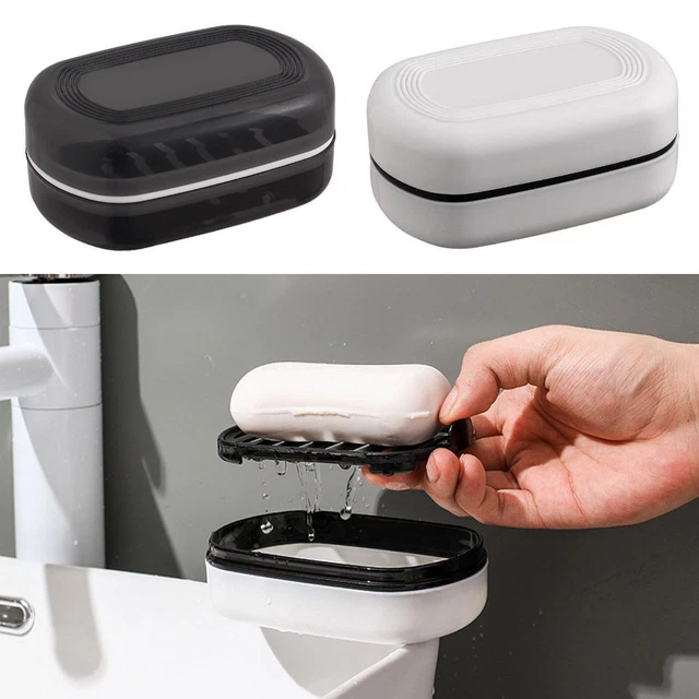 OZNER Contenitore per sapone da viaggio a prova di perdite, custodia per sapone da viaggio in silicone con cuscinetto di drenaggio, portasapone compatto da viaggio, infrangibile, per viaggi