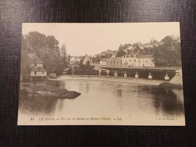 CPA, LE MANS (72), Vue sur la Sarthe au Moulin d'Enfer