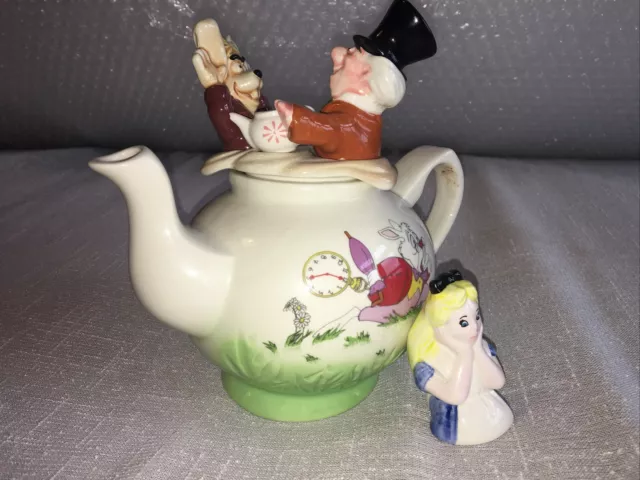 Paul Cardew Disney Alice in Wonderland Teapot Unique Lid Rare 1521/5000 no mouse 2