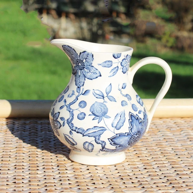 Laitière émaillée Vintage Pot à lait traditionnel crème 2L