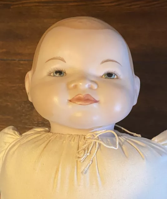 Vintage German Grace S Putnam Porcelain Bisque Head Hands Baby Doll 18” - 1983