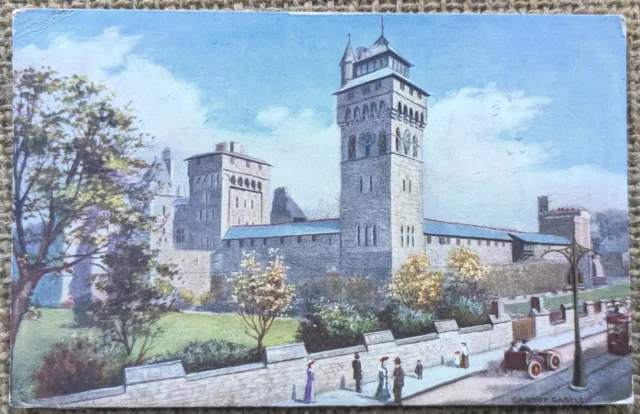 1906 Cardiff Castle, Glamorgan, Wales, Illustrated Tuck's Oilette Postcard