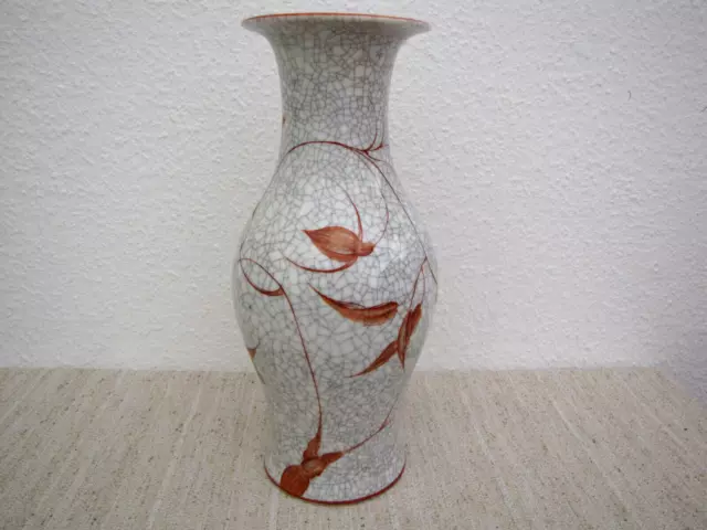 Rosenthal Blumenvase Vase Craquele Glasur Handbemalt