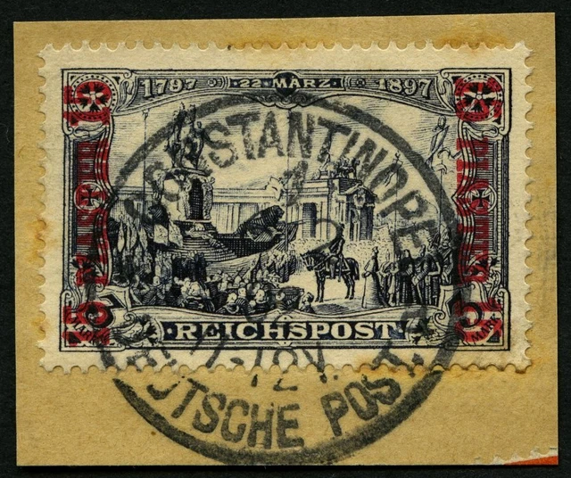 DP TÜRKEI 1900, 15 PIA. auf 2 M., Type II, minimal leimfleckig sonst Prachtbrief