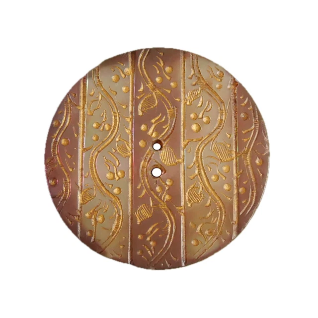 Bouton Ancien Art Nouveau – Nacre Et Métal, 31 Mm, Collection France