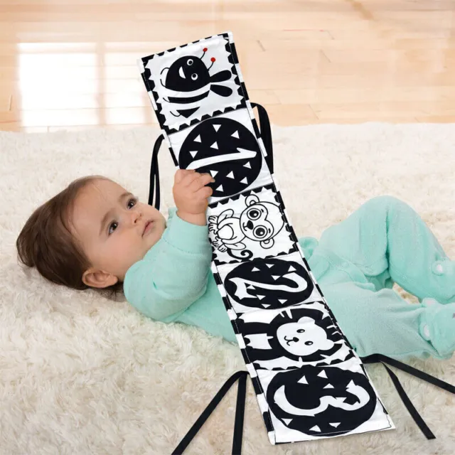 Baby Sensory Toys High Contrast Baby Cot Cloth Fabric Soft Books Black and White