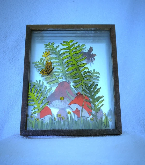 Vintage Mushroom Reverse Painted Mirror