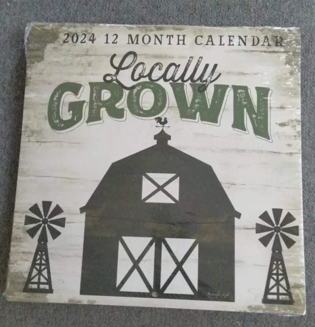 HTF 2024 CALENDAR "Locally Grown" Farmhouse Dollar Tree 11" X 22" FREE