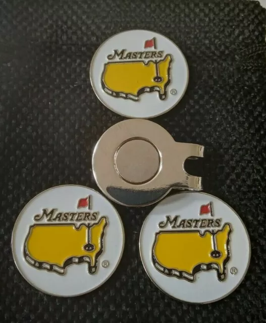 Three Masters 25mm diameter golf ball marker - Free Magnetic hat clip
