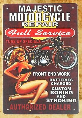 Majestic motorcycle pin-up sexy girl metal sign tin bar signs sale