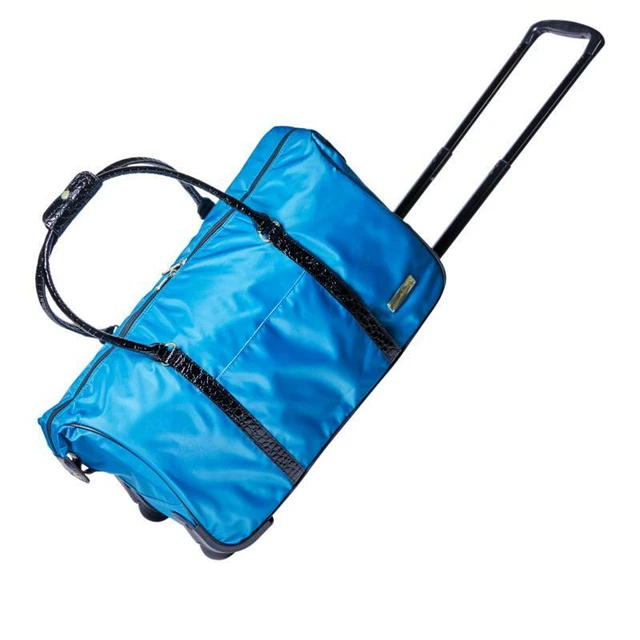 Samantha Brown Wheeled Nylon Weekender - TEAL