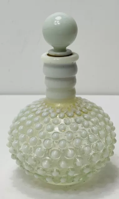 Perfume Bottle Vintage Fenton French Opalescent Hobnail  & Stopper Art Glass