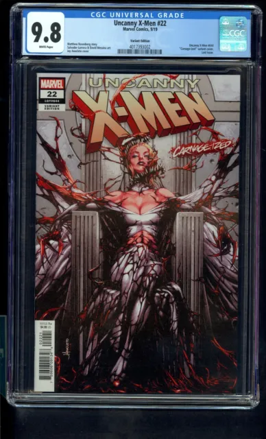Uncanny X Men 22 CGC 9.8 Variant Edition Carnageized Variant Cover Last Issue WP