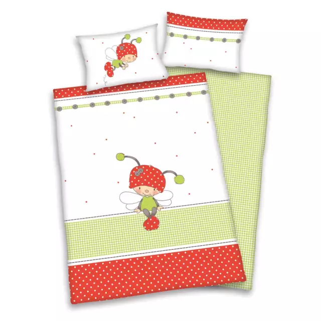 Kleiner Käfer Baby-Bettwäsche-Set 100x135 40x60 Klein-Kinderbettwäsche Herding