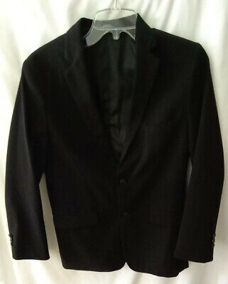 Chaps Boys Black Blazer Jacket 2 Button Sz 16 Polyester Rayon & Spandex