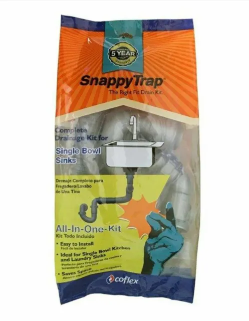 Snappy Trap DK-100-AH PVC Silver Single All-In-One Sink Drain Kit 1-1/2 Dia. in.