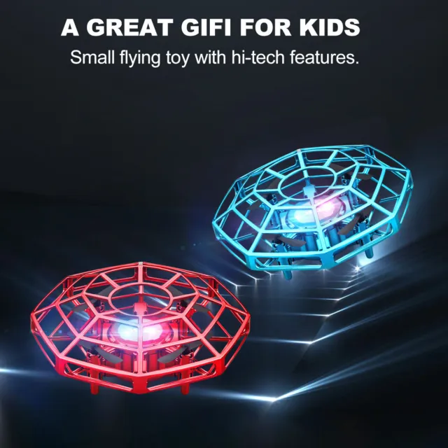 Mini Drone Quad Induction Levitation UFO LED Light USB Charging Kids Gift Toys
