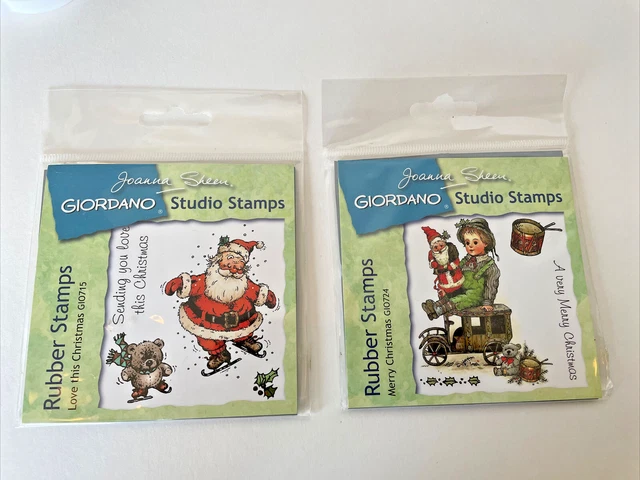 2 Joanna Sheen Giordano Studio Stamps Love this Christmas and Merry Christmas