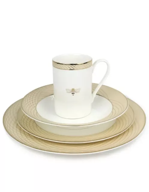 New Mary Kay Golden Anniversary Bumblebee Fine Dinnerware Two Sets 8 Pieces