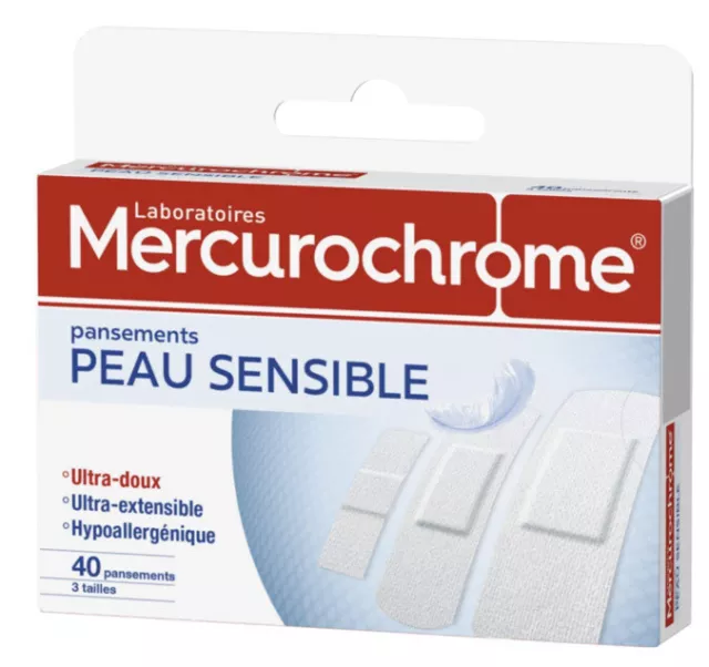 Mercurochrome pansements peau sensible extensibles  (40 pansements)