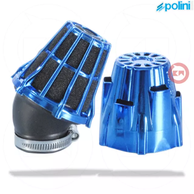 Air Box Filtro Aria Blu Cromato Polini D.42 30° Piaggio Polaris Polini Puch