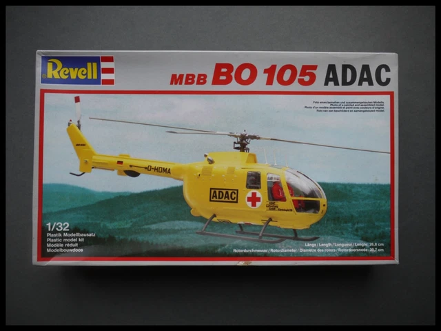 Revell 04441 – Set Hélicoptères ADAC (EC135 & BO 105 & BK 117) 1/32, Neuf Sous Cello