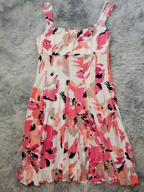 Maggy London Women's Sleeveless Midi Dress Size 16 Floral EUC