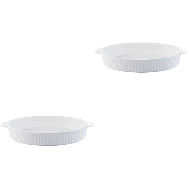 SOUJOY Set Di 3 Teglie Rettangolari In Porcellana – Piatti Da Forno Con Motivo Floreale, Adatti A Lasagne E Torte, Bianco E Blu