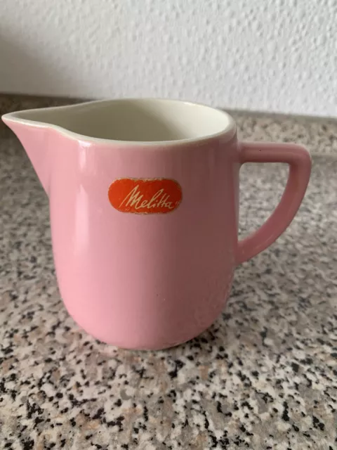 Melitta Sahnekännchen mit Originaletikett 50/60er rosa ca.  3/8 l TRUE VINTAGE