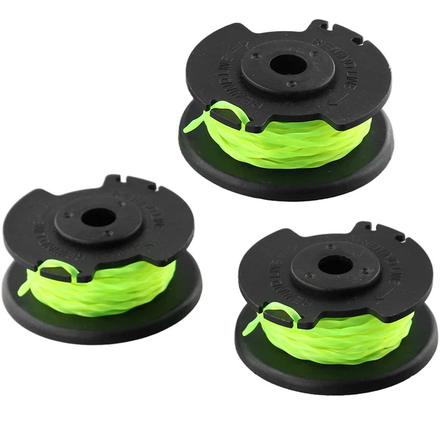 3 Pack Replacement Spool Line Green For Ryobi RAC143 36V Grass Trimmer Spool New