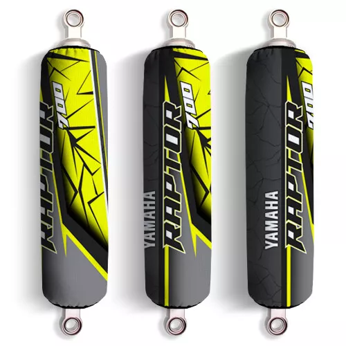 Yellow & Grey Shock Covers Yamaha Raptor YFM 700 R *Special Edition* (Set of 3)