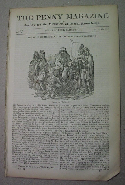 1840 paper: WHALING products; Muslim mendicants fakirs; char fishing; Newcastle