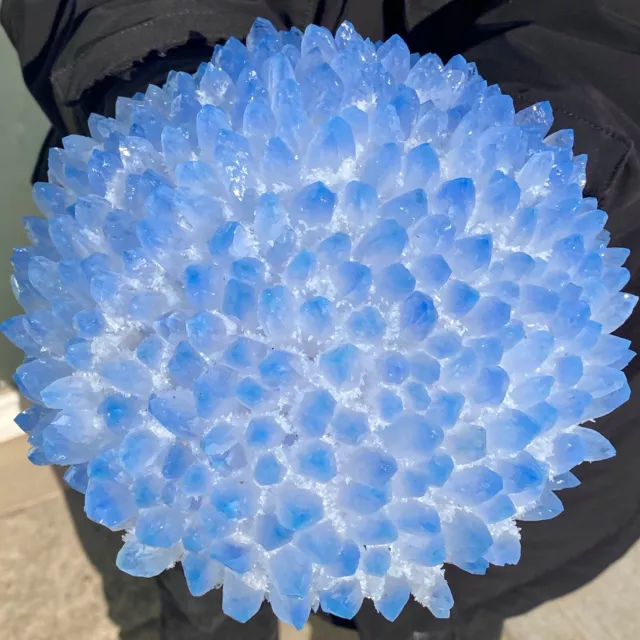 10.43LB New Find Blue Phantom Quartz Crystal Cluster Mineral Specimen Healing.