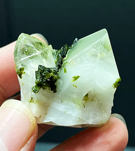 55.6g Natural Rare Green Epidote With Crystal Mineral Specimen