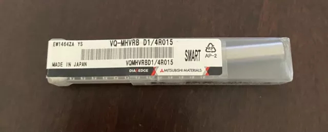 1/4" - 4 Flute Carbide End Mill - .015 Corner Radius -  5/8 Loc - Vq Coating