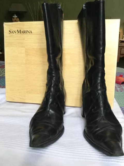 Bottes en cuir  - noires - taille 38 - SAN MARINA
