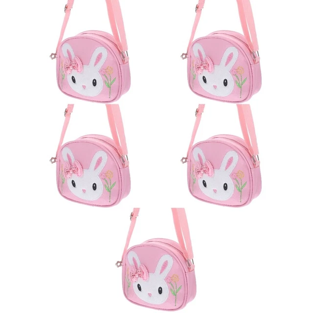 5 Pieces Little Girls Purse Girls Messenger Bag Purse Kids Rabbit