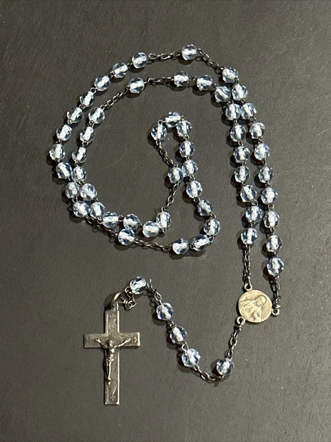 Chapelet Ancien XIXème – Acier Et Boule – Croix Reliquaire – Rare