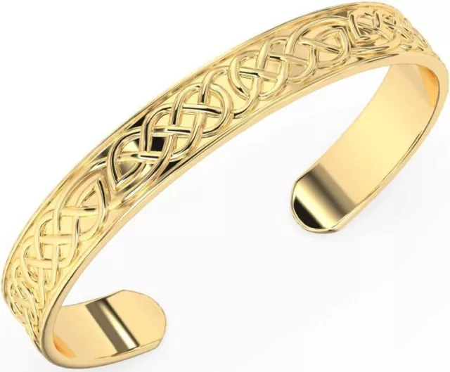 14K Gold Celtic Cuff Bracelet Viking Cuff Irish Bangle All Sizes Available