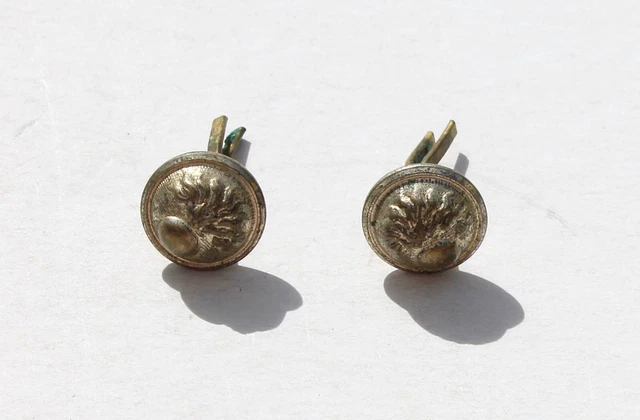 Paire De Boutons De Manchette Dorés Style Militaire US Army - Occasion En Bon état - Sans Marque