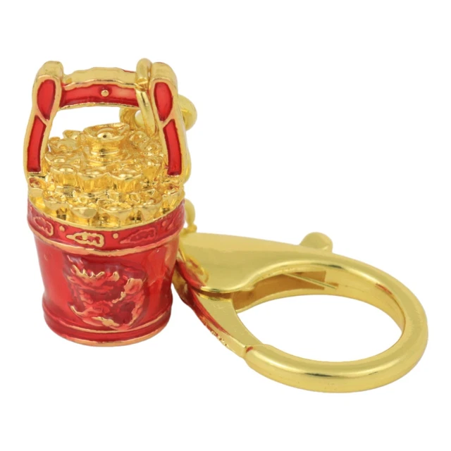 2024 Feng Shui Buckets of Gold & Good Fortune Amulet Keychain - Red