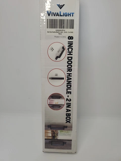 Vivalight 8 Inch Sliding Barn Door Handle Pull Black Large Rustic Fence(2 pack)
