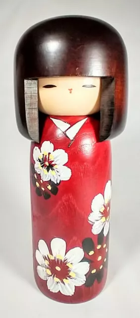 Woody Craft Japanese Geisha Figurine 7" Hand Painted Wood Okinawa 2012