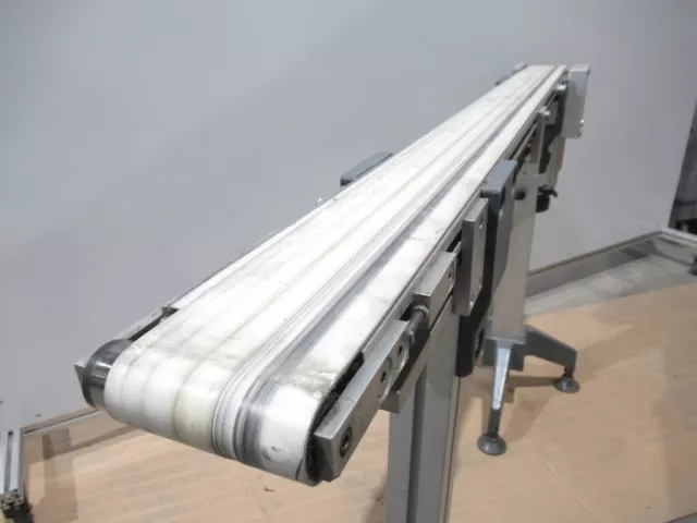 Flat Belt  Conveyor 55.5L" x 3.5 W" X 38H inch w/adjustable legs + leeson motor