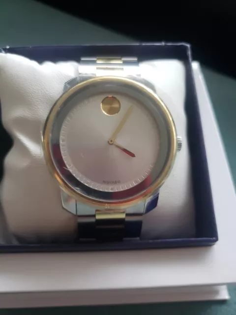 NWT Movado 3600431 Bold Silver Dial Two Tone Stainless Steel Men's Swiss Watch