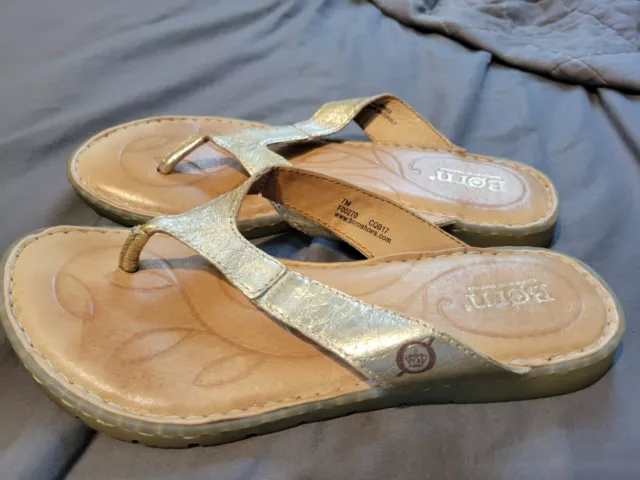BORN WOMENS AMELIE Thong Flip Flop Leather Sandal Shoes Tan Beige Size US 10M 24.00 PicClick