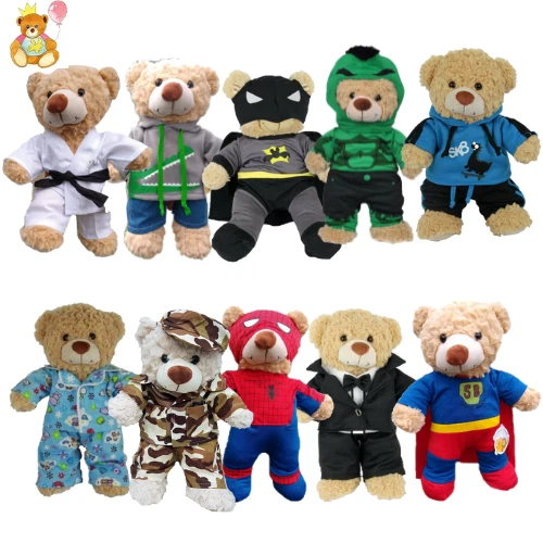 10 inch/25cm TEDDY CLOTHES -TUXEDO,SUPERBEAR,KARATE,PJ,SPIDER BEAR,DINO HOODIE