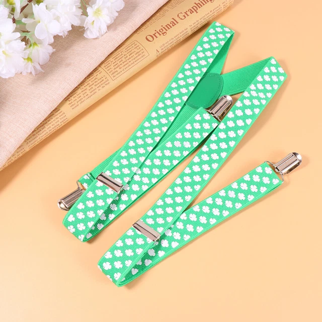2 pz bretelle elastiche unisex trifoglio giorno San Patrizio abbigliamento