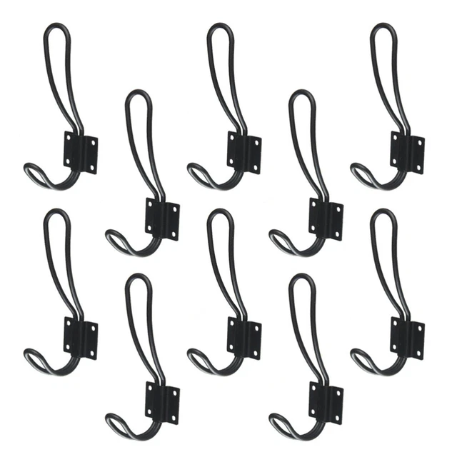 10pcs Alloy Clothes-hook Wall Mounted Coat and Hat Hanger with Screws Hooks for