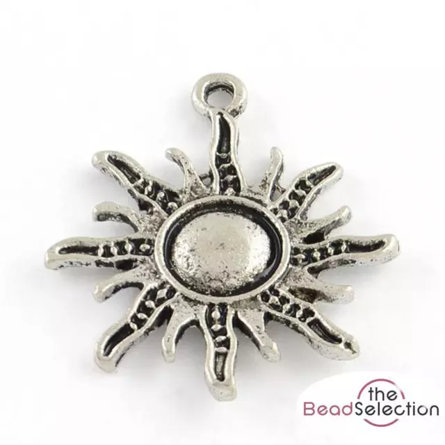 10 TIBETAN SILVER SUN CHARMS PENDANTS 29mm TOP QUALITY C251